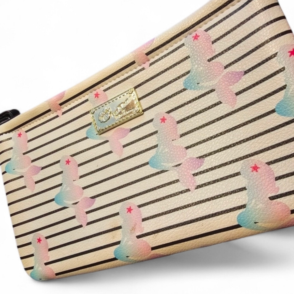 BETSEY JOHNSON LUV BETSEY Pastel Striped Wristlet Clutch